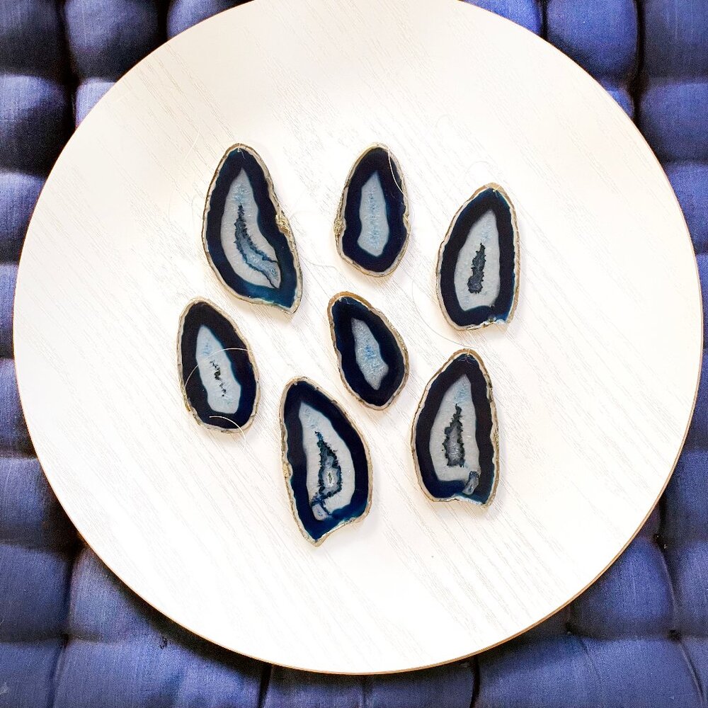 7x Blue Agate Pieces